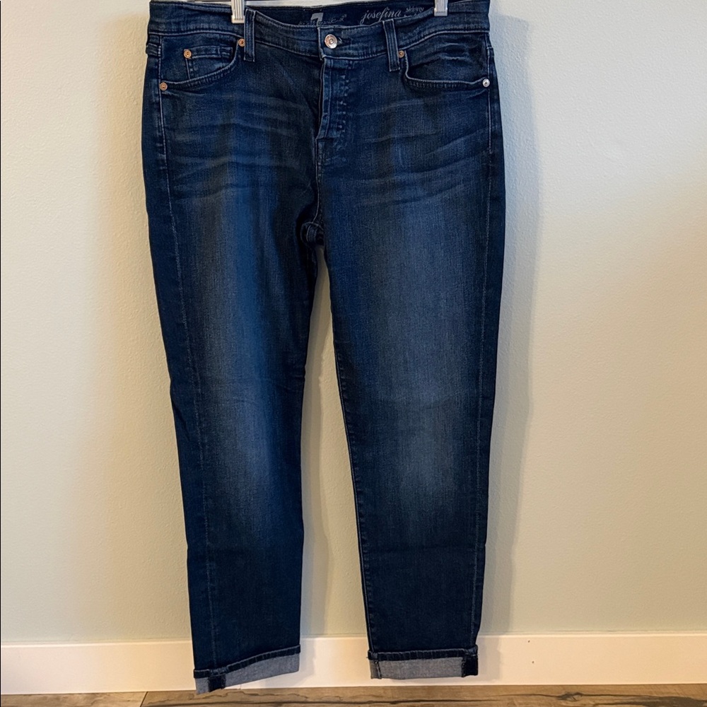 7 For All Mankind Dark Indigo Ankle Jeans